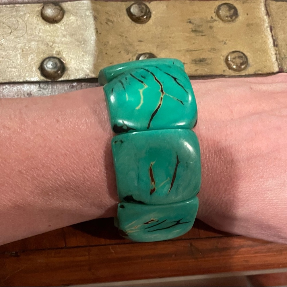 Turquoise Bracelet with Black Accents